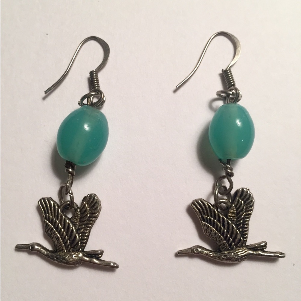 Egret (Heron) good luck earrings